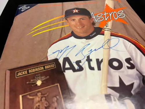 Jeff Bagwell signed auto baseball poster featuring Houston Astros memorabilia