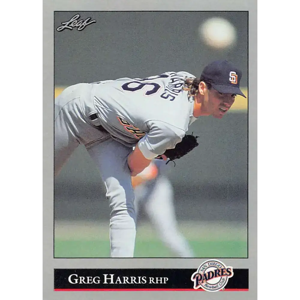 1992 Leaf #10 Greg Harris NM-MT San Diego Padres Baseball Card - Baseball Card Single