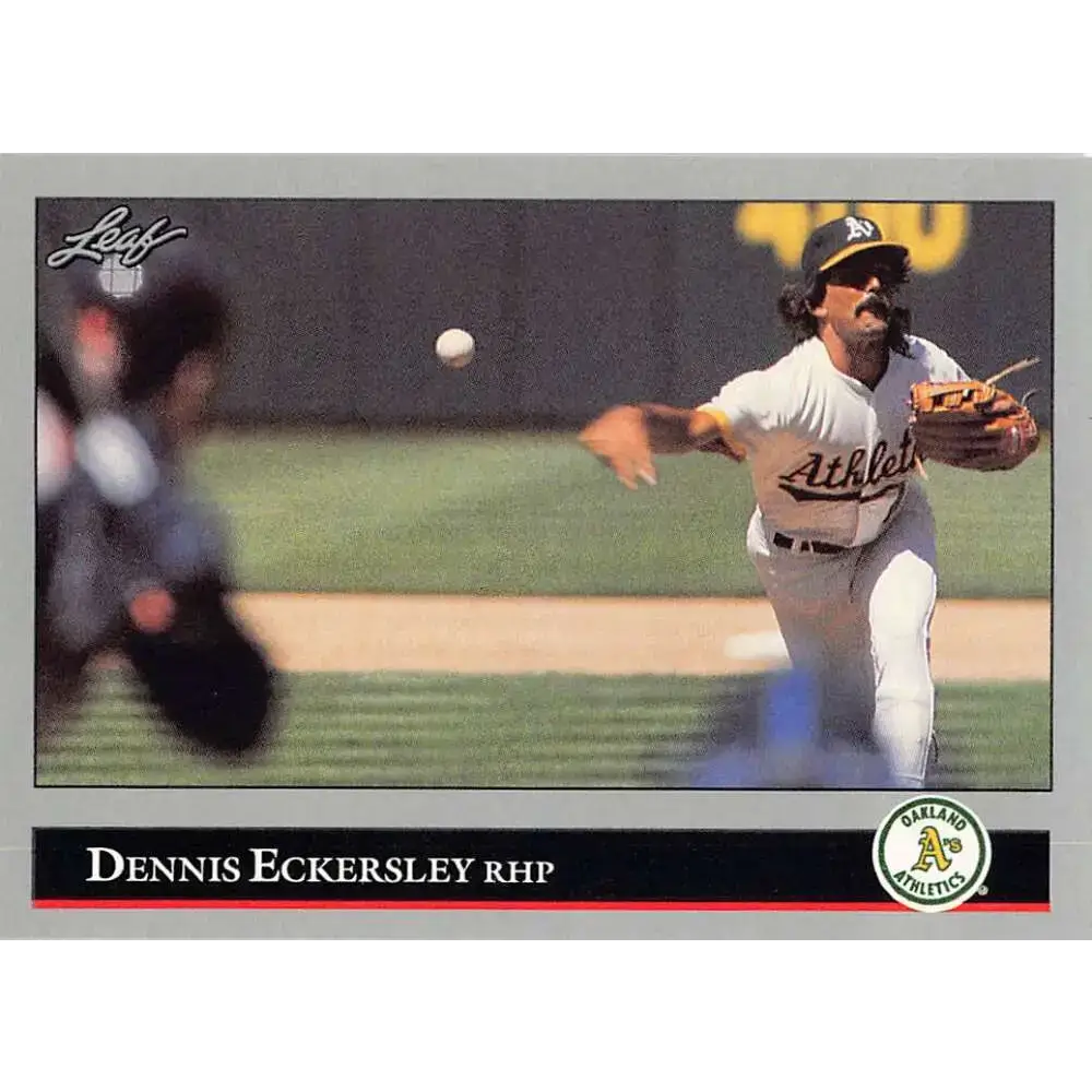1992 Leaf #100 Dennis Eckersley NM-MT Oakland Athletics Baseball Card - Baseball Card Single