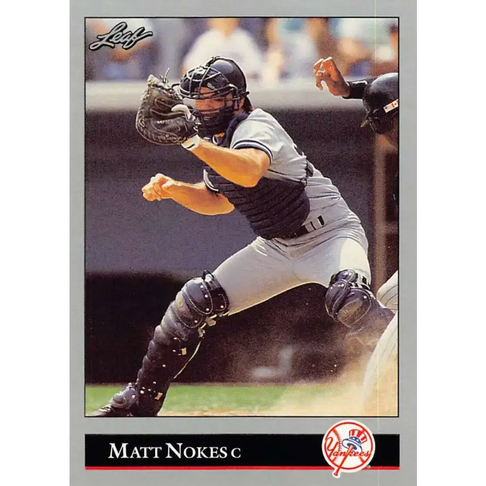 1992 Leaf #102 Matt Nokes NM-MT New York Yankees Baseball Card - Baseball Card Single