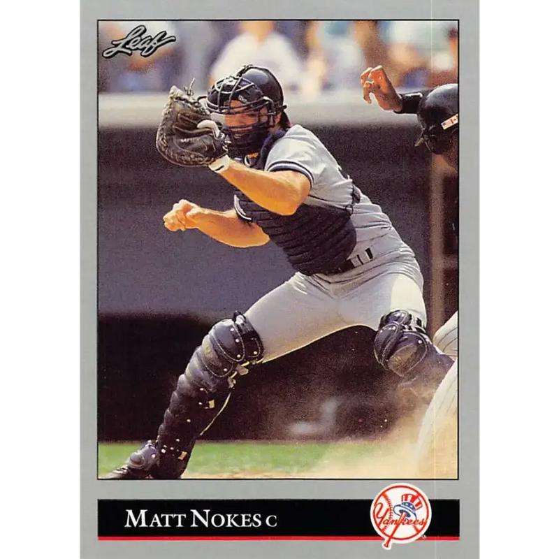 1992 Leaf #102 Matt Nokes NM-MT New York Yankees Baseball Card - Baseball Card Single