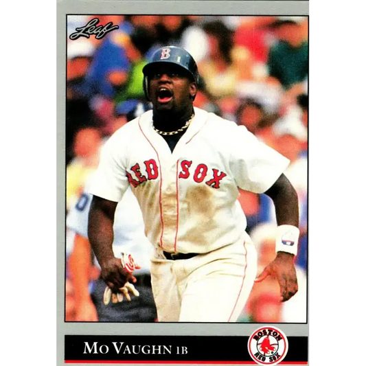 1992 Leaf #103 Mo Vaughn NM-MT Boston Red Sox Baseball Card - Baseball Card Single