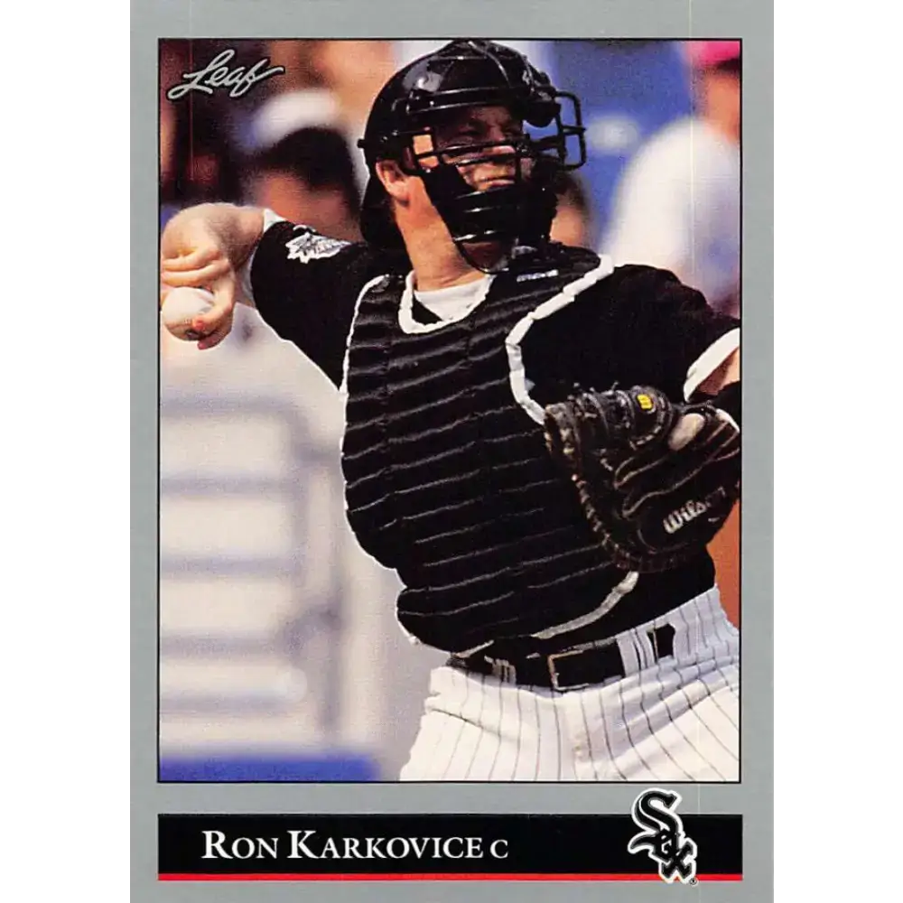 1992 Leaf #105 Ron Karkovice NM-MT Chicago White Sox Baseball Card - Baseball Card Single