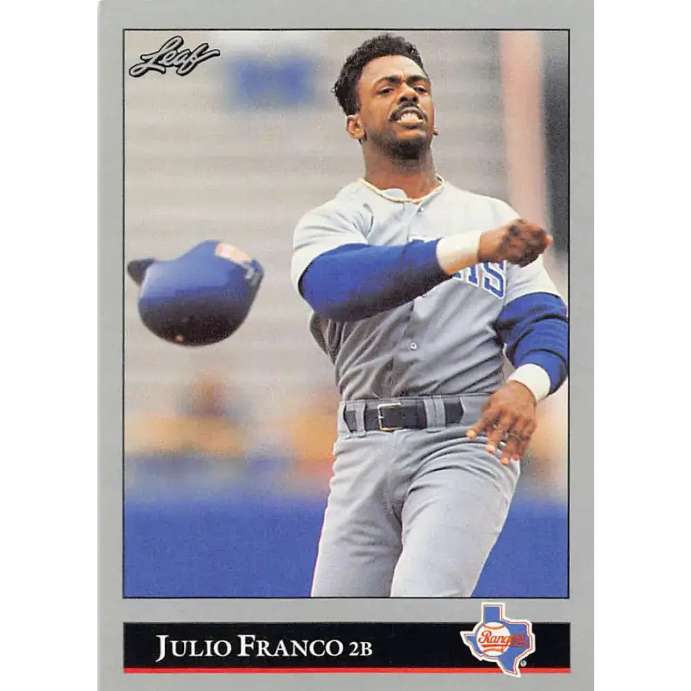 1992 Leaf #119 Julio Franco NM-MT Texas Rangers Baseball Card - Baseball Card Single