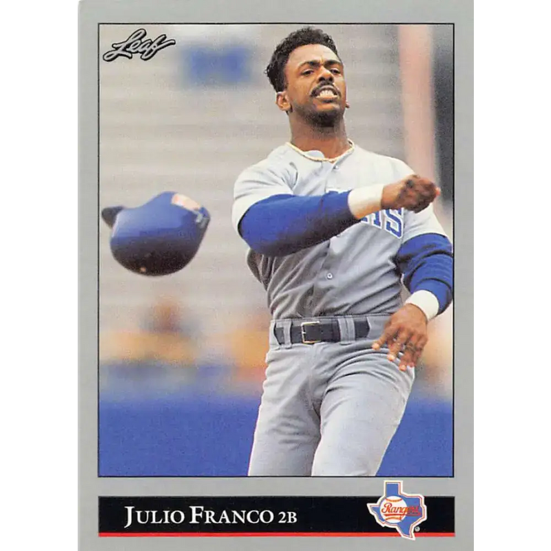1992 Leaf #119 Julio Franco NM-MT Texas Rangers Baseball Card - Baseball Card Single