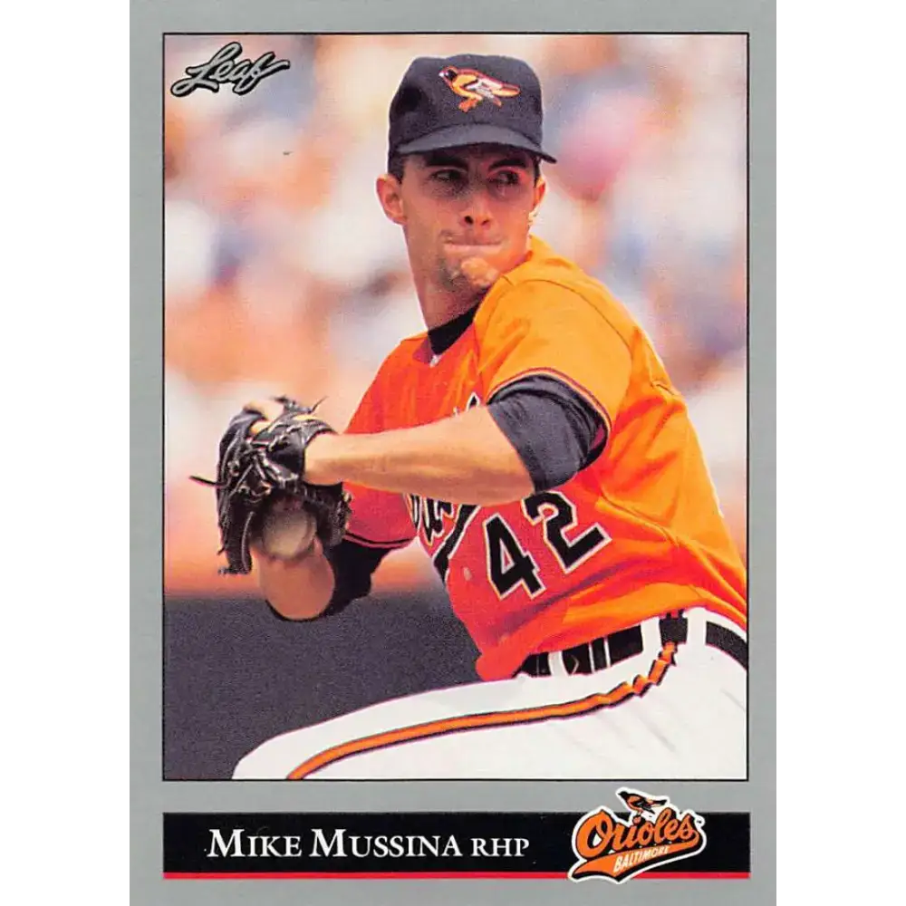 1992 Leaf #13 Mike Mussina NM-MT Baltimore Orioles Baseball Card - Baseball Card Single