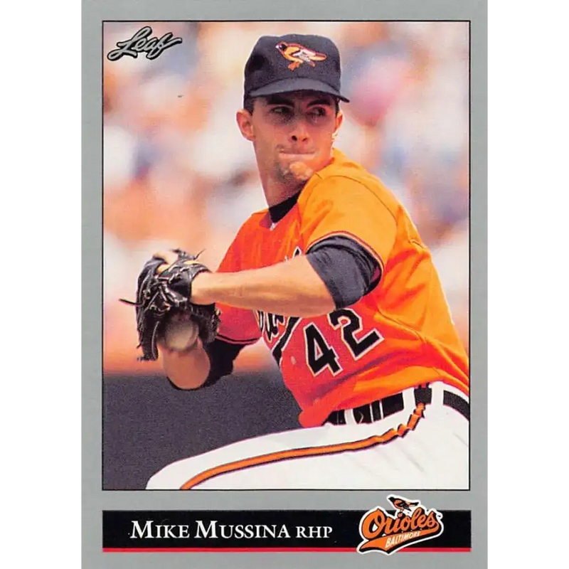 1992 Leaf #13 Mike Mussina NM-MT Baltimore Orioles Baseball Card - Baseball Card Single