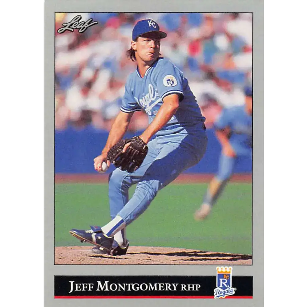 1992 Leaf #136 Jeff Montgomery NM-MT Kansas City Royals Baseball Card - Baseball Card Single