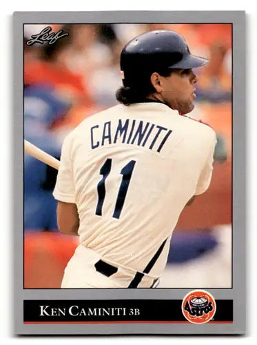 Original gloss Ken Caminiti baseball card from 1992 Leaf #140 Astros collection