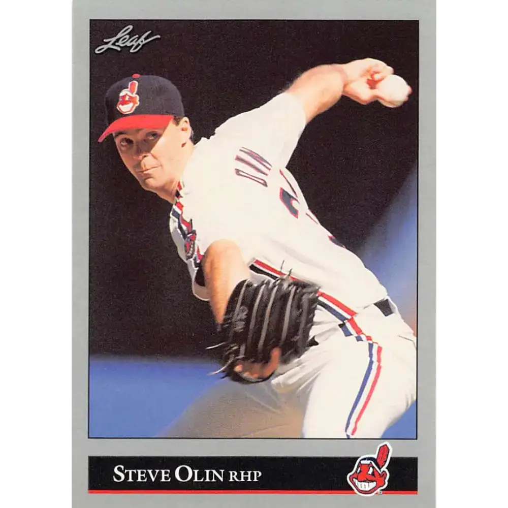 1992 Leaf #141 Steve Olin NM-MT Cleveland Indians Baseball Card - Baseball Card Single