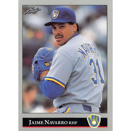1992 Leaf #144 Jaime Navarro NM-MT Milwaukee Brewers Baseball Card - Baseball Card Single