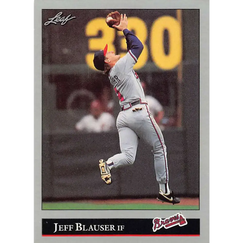 1992 Leaf #147 Jeff Blauser NM-MT Atlanta Braves Baseball Card - Baseball Card Single