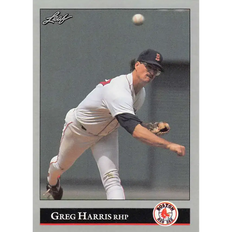 1992 Leaf #154 Greg Harris NM-MT Boston Red Sox Baseball Card - Baseball Card Single