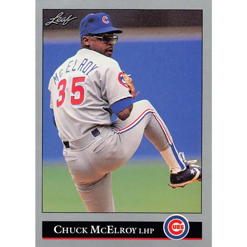 1992 Leaf #158 Chuck McElroy NM-MT Chicago Cubs Baseball Card - Baseball Card Single