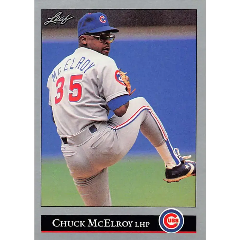 1992 Leaf #158 Chuck McElroy NM-MT Chicago Cubs Baseball Card - Baseball Card Single