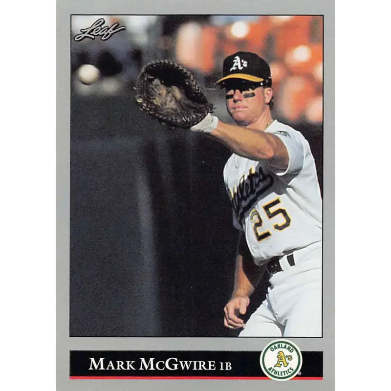 1992 Leaf #16 Mark McGwire NM-MT Oakland Athletics Baseball Card - Baseball Card Single