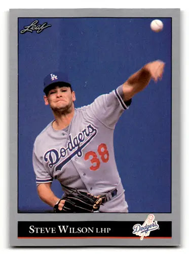 Original gloss Steve Wilson baseball card from 1992 Leaf #161 Dodgers Simply Sandoval