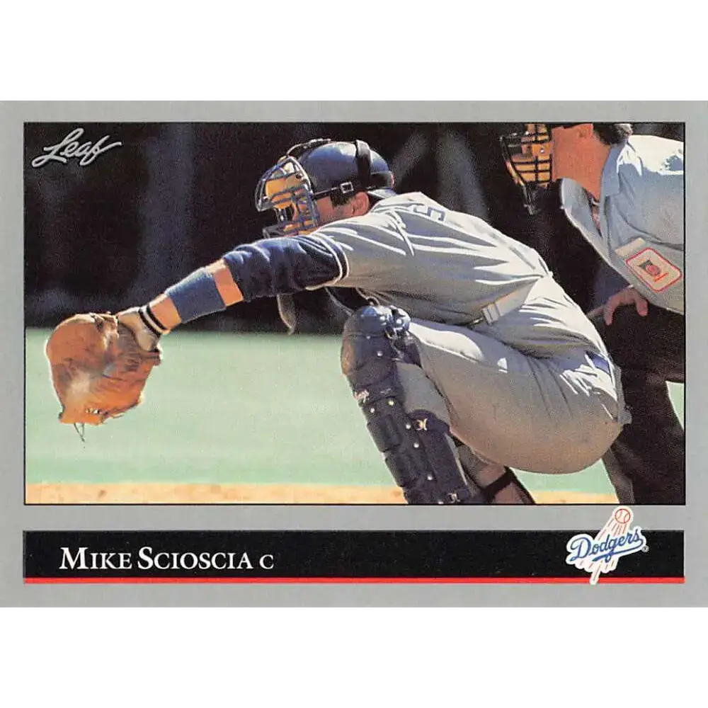 1992 Leaf #165 Mike Scioscia NM-MT Los Angeles Dodgers Baseball Card - Baseball Card Single