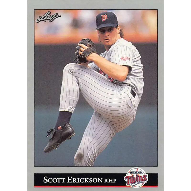 1992 Leaf #166 Scott Erickson NM-MT Minnesota Twins Baseball Card - Baseball Card Single
