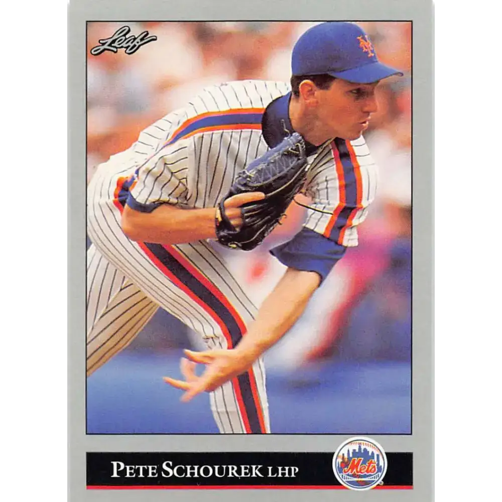 1992 Leaf #176 Pete Schourek NM-MT New York Mets Baseball Card - Baseball Card Single