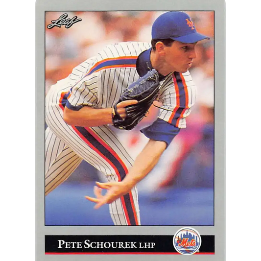 1992 Leaf #176 Pete Schourek NM-MT New York Mets Baseball Card - Baseball Card Single