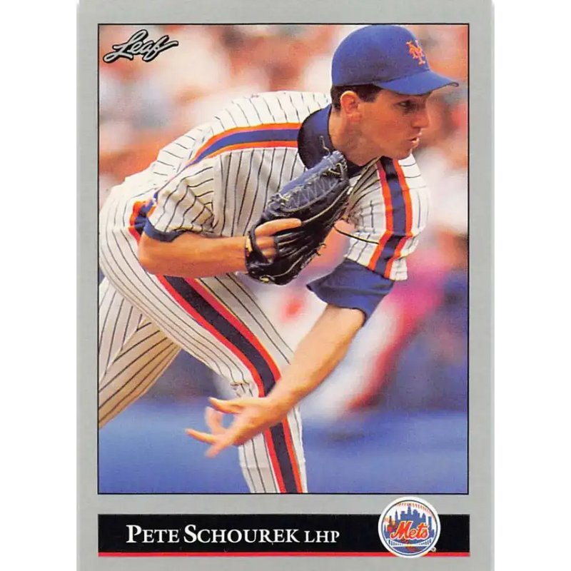 1992 Leaf #176 Pete Schourek NM-MT New York Mets Baseball Card - Baseball Card Single