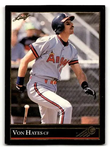 1992 Leaf Von Hayes California Angels baseball card for California Angels baseball collectors
