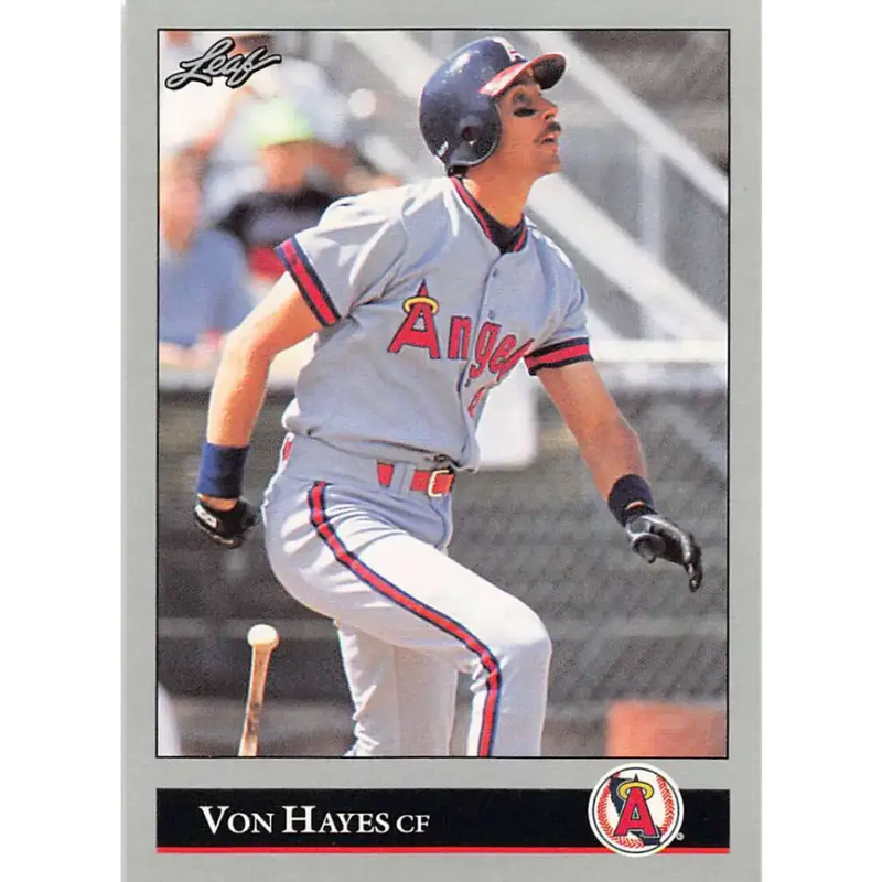 1992 Leaf #177 Von Hayes NM-MT California Angels Baseball Card - Baseball Card Single