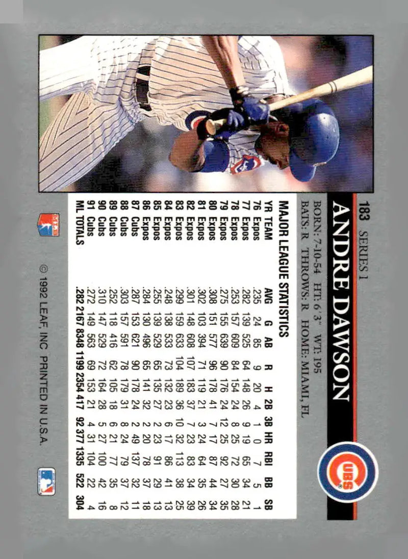 1992 Leaf #183 Andre Dawson - Baseball Card Single