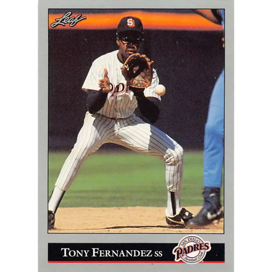 1992 Leaf #187 Tony Fernandez NM-MT San Diego Padres Baseball Card - Baseball Card Single