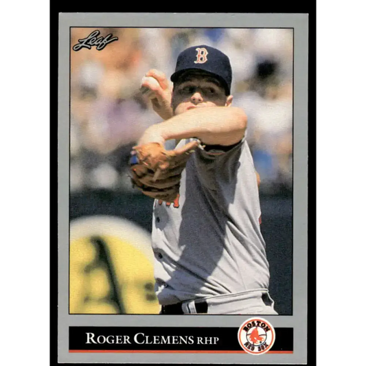 1992 Leaf #19 Roger Clemens EX/NM Boston Red Sox Baseball Card - Baseball Card Single