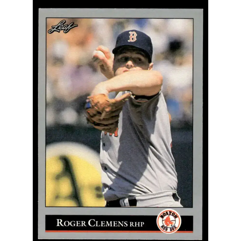 1992 Leaf #19 Roger Clemens EX/NM Boston Red Sox Baseball Card - Baseball Card Single
