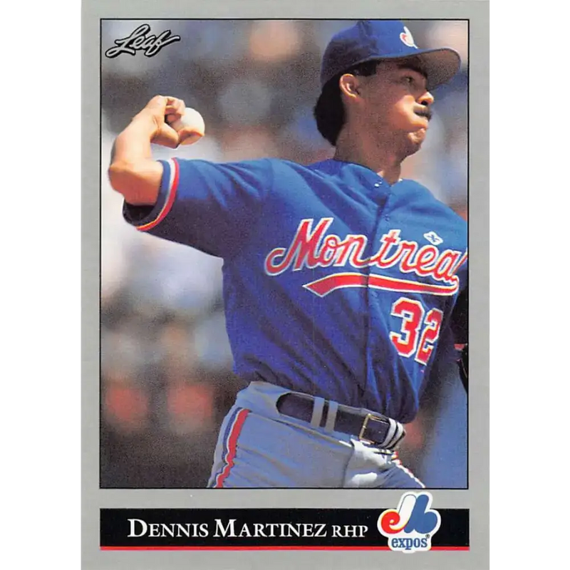 1992 Leaf #190 Dennis Martinez NM-MT Montreal Expos Baseball Card - Baseball Card Single