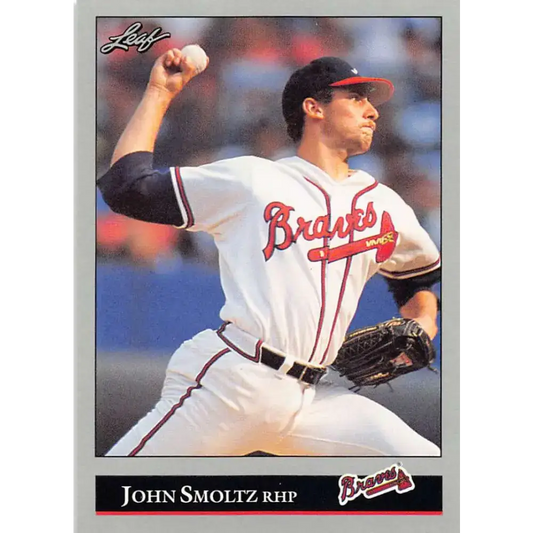 1992 Leaf #191 John Smoltz NM-MT Atlanta Braves Baseball Card - Baseball Card Single