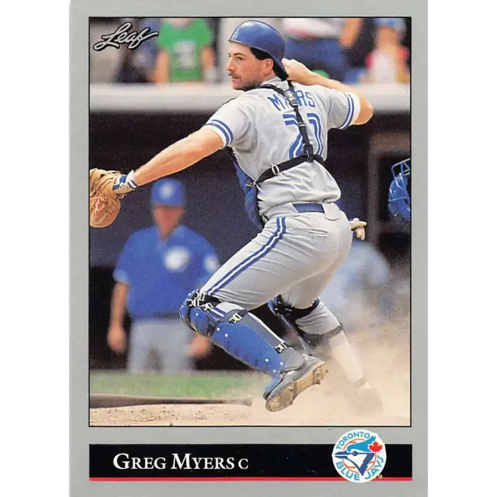 1992 Leaf #192 Greg Myers NM-MT Toronto Blue Jays Baseball Card - Baseball Card Single