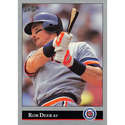 1992 Leaf #193 Rob Deer NM-MT Detroit Tigers Baseball Card - Baseball Card Single