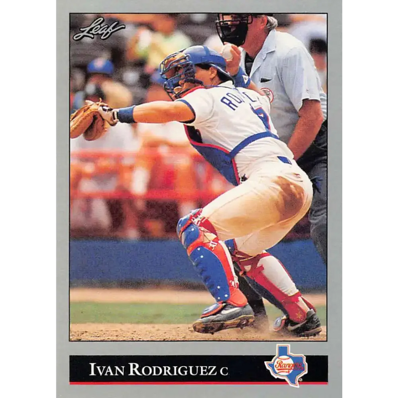 1992 Leaf #194 Ivan Rodriguez NM-MT Texas Rangers Baseball Card - Baseball Card Single