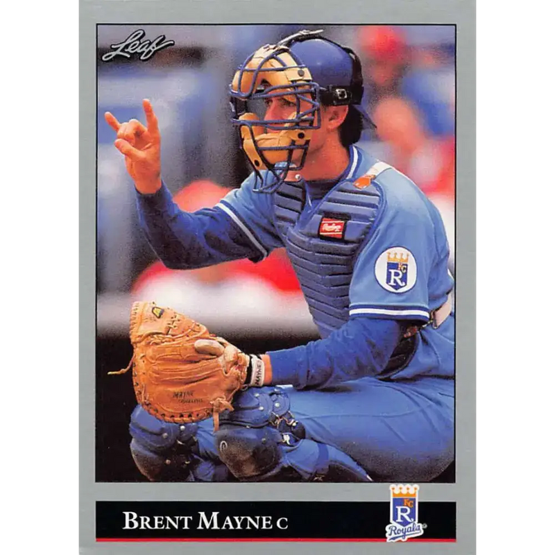 1992 Leaf #200 Brent Mayne NM-MT Kansas City Royals Baseball Card - Baseball Card Single