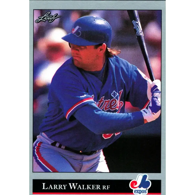 1992 Leaf #201 Larry Walker NM-MT Montreal Expos Baseball Card - Baseball Card Single