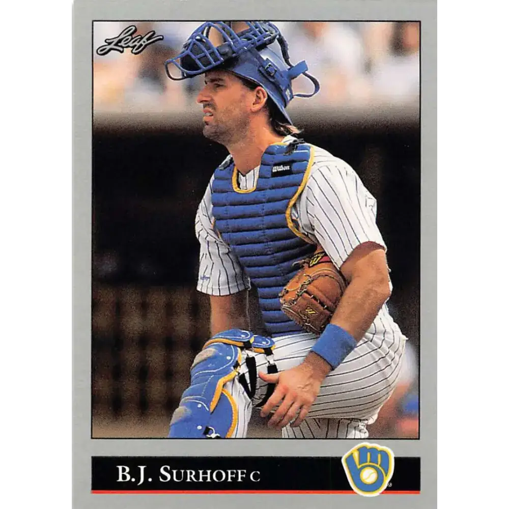 1992 Leaf #212 B.J. Surhoff NM-MT Milwaukee Brewers Baseball Card - Baseball Card Single