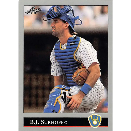 1992 Leaf #212 B.J. Surhoff NM-MT Milwaukee Brewers Baseball Card - Baseball Card Single