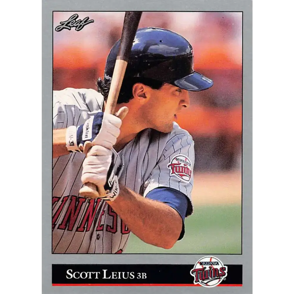 1992 Leaf #214 Scott Leius NM-MT Minnesota Twins Baseball Card - Baseball Card Single