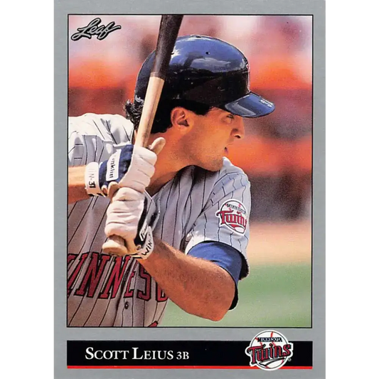 1992 Leaf #214 Scott Leius NM-MT Minnesota Twins Baseball Card - Baseball Card Single