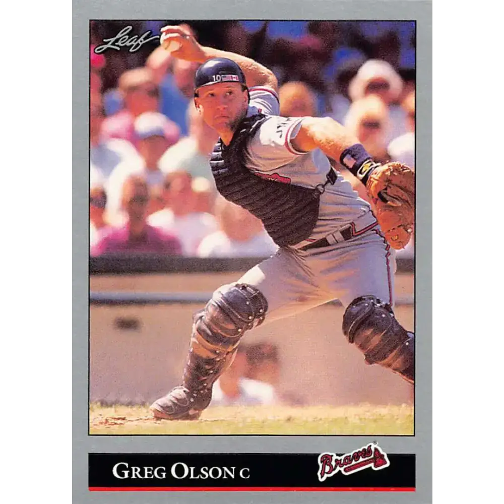 1992 Leaf #226 Greg Olson NM-MT Atlanta Braves Baseball Card - Baseball Card Single