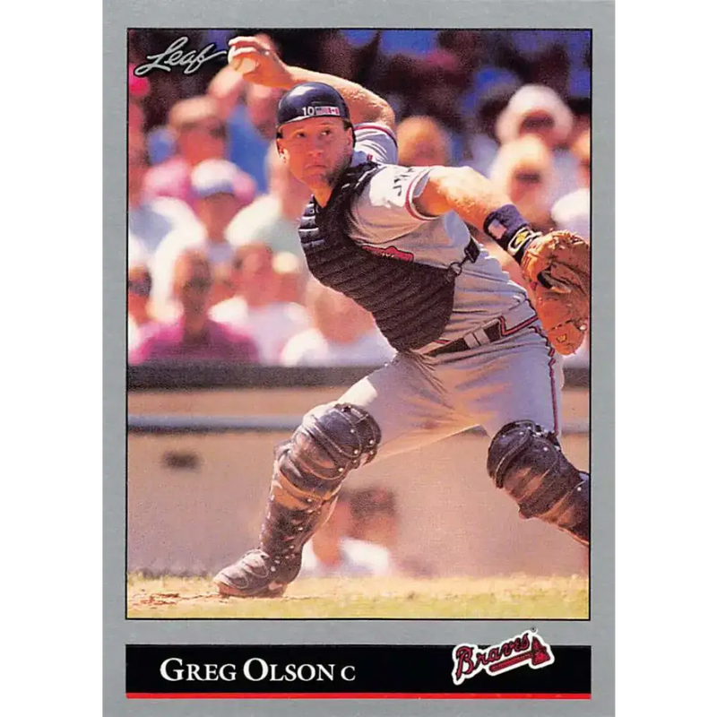 1992 Leaf #226 Greg Olson NM-MT Atlanta Braves Baseball Card - Baseball Card Single