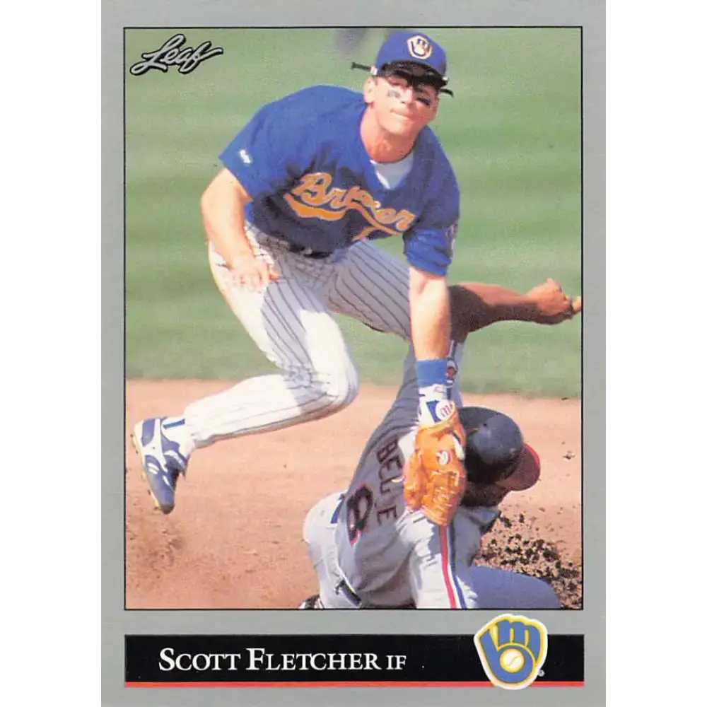 1992 Leaf #234 Scott Fletcher NM-MT Milwaukee Brewers Baseball Card - Baseball Card Single