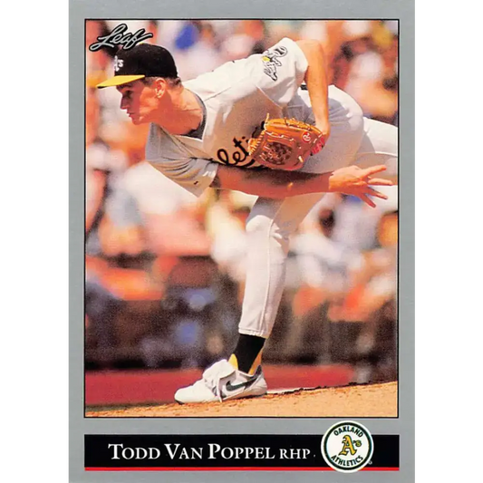 1992 Leaf #248 Todd Van Poppel NM-MT Oakland Athletics Baseball Card - Baseball Card Single