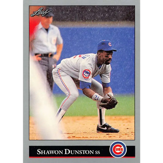 1992 Leaf #249 Shawon Dunston NM-MT Chicago Cubs Baseball Card - Baseball Card Single