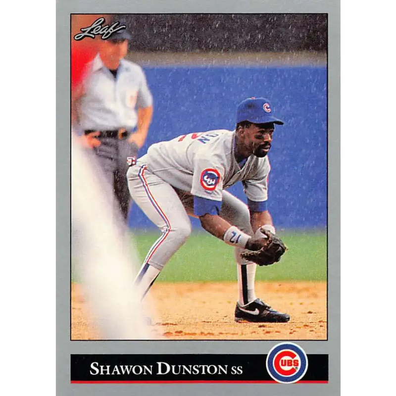 1992 Leaf #249 Shawon Dunston NM-MT Chicago Cubs Baseball Card - Baseball Card Single