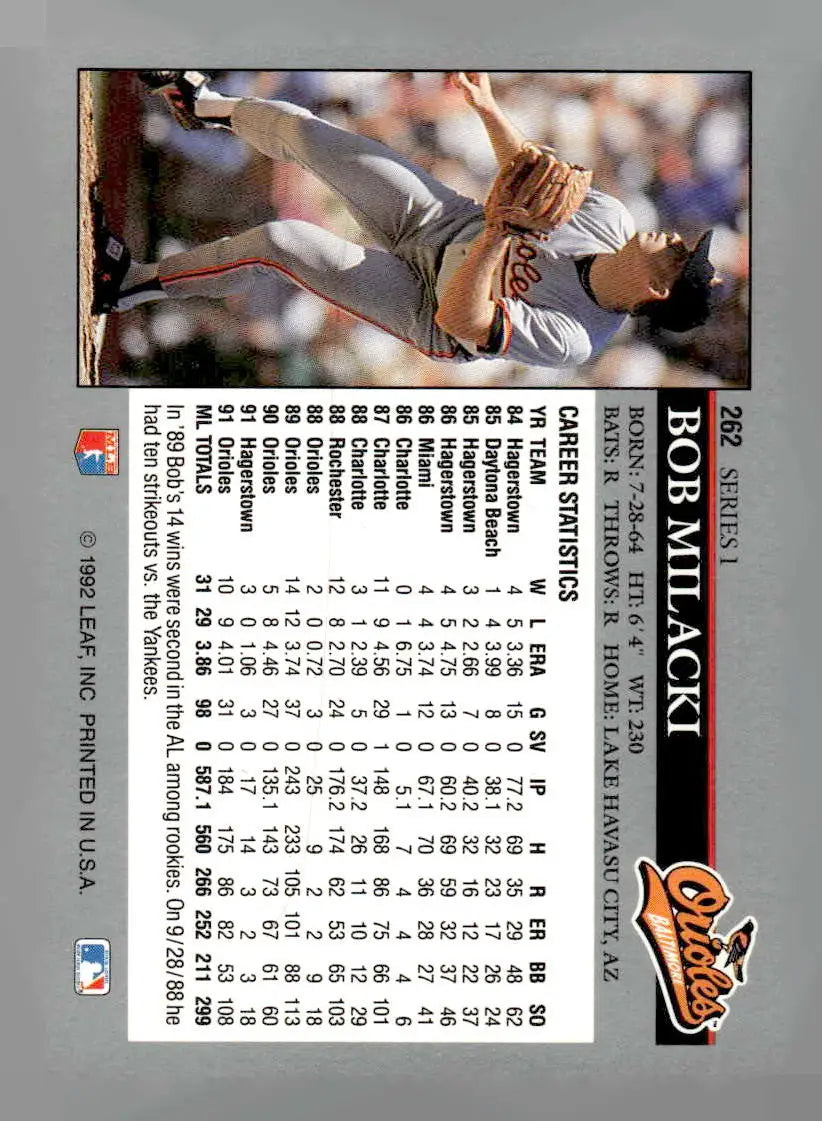 1992 Leaf #262 Bob Milacki - Baseball Card Single